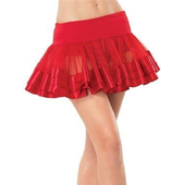 Satin Trimmed Petticoat - Red