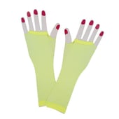 Neon yellow fishnet gloves