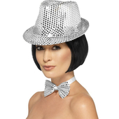 Silver Trilby Hat