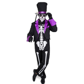 Day Of The Dead Skeleton Suit - Purple