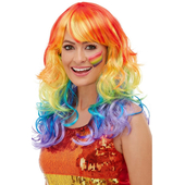 rainbow glam wig