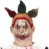 Latex Clown Mask With Hair