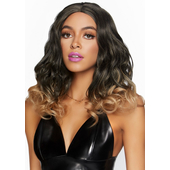 Curly Ombre Long Bob Wig - Brown/Blonde