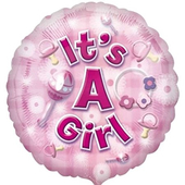 17" New Baby Girl Foil Balloon