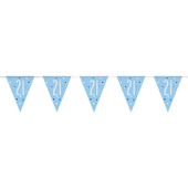 21st Birthday Flag Banner - Glitz Blue