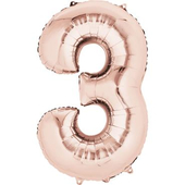 Rose Gold Numbered Foil Balloon #3