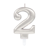 Silver Metallic Finish Number Candle #2