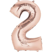 Rose Gold Numbered Minishape Foil Balloon #2