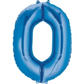 Blue Numbered Minishape Foil Balloon #0