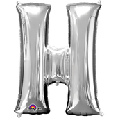 16'' Letter 'H' Silver Air Fill Balloon