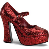 Mary Jane Red Glitter Shoes