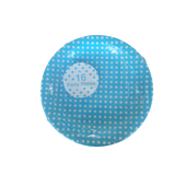 Blue Polka dot Paper Plates - 16 Pack
