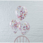 Multicoloured Confetti Balloons - 5 Pack