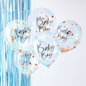 Blue Baby Boy Baby Shower Balloons - 5 Pack