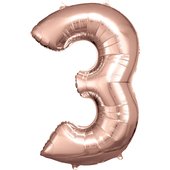 34" Rose Gold Numbered Foil Balloon #3