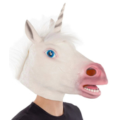 White Unicorn Latex Horse Mask