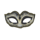 Glitter Metallic Eye Mask - Black and Silver
