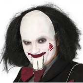 Saw Bald Wig With Black Hair