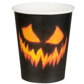Set 10 Paper Cups Creepy Pumpkin (21 cl)