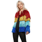 Fever Tinsel Rainbow Festival Jacket
