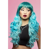 Blue mermaid wig front