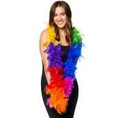 Deluxe Rainbow Feather Boa