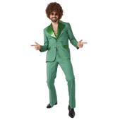 SuitMeister Disco suit Green  - Front view