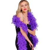 Purple Feather Boa - Being Modelled