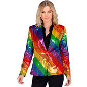 Rainbow Sequin Jacket - Modelled
