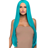 Long Straight Centre Part Wig - Turquoise