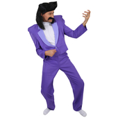 80's Rock Star - Dark Purple Suit with Mock Turtle Neck