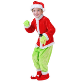 Grinch Santa Claus Costume - Kids
