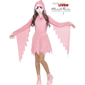 Pastel Pink Ghost Face Costume - Tween