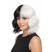 Black And White Wig With Fringe