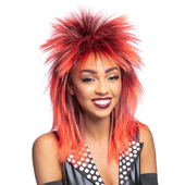 Rock Diva Wig - Red/Black