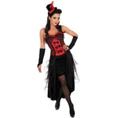 Red burlesque dancer costume