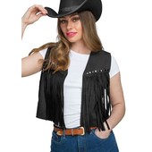 Ladies Black Cowgirl Waistcoat