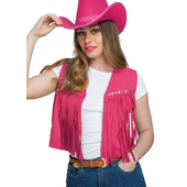 Ladies Pink Cowgirl Waistcoat