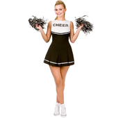 Cheerleader Black/White Costume
