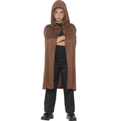 brown hooded cape - kids