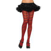 Striped Plus Size Tights - Black/Red