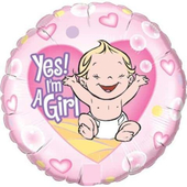 " Yes I'm A Girl " Foil Balloon