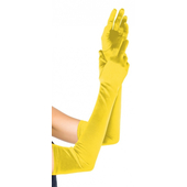 Long satin gloves  - yellow