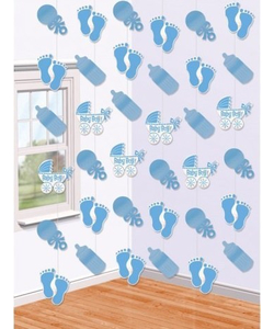 Baby Shower String Decorations - Blue