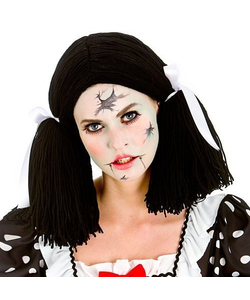 black broken doll wig