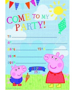 Peppa Pig Invite Cards - 6 Pack