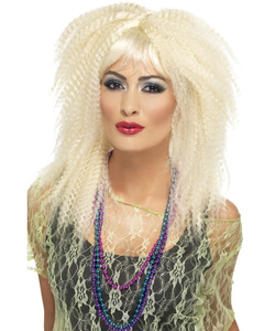 80s blonde crimp wig