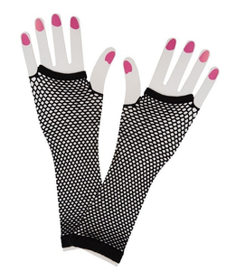 black fishnet gloves