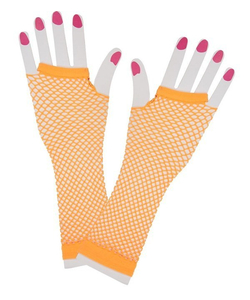 neon orange fishnet tights