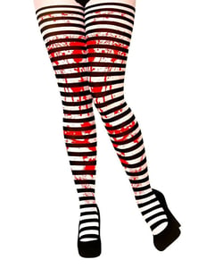 Striped Tights With Blood Stains